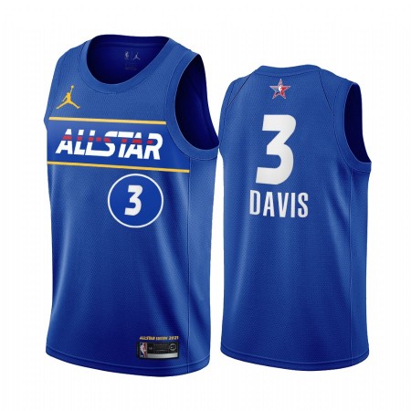 Maglia NBA Los Angeles Lakers Anthony Davis 3 2021 All-Star Jordan Brand Blu Swingman - Uomo